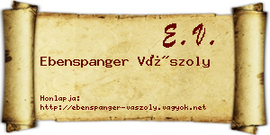 Ebenspanger Vászoly névjegykártya